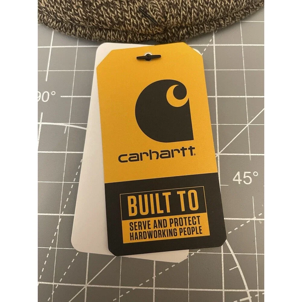Carhartt Adult One Size Knit Cuffed Beanie Winter Hat Brown Heather New